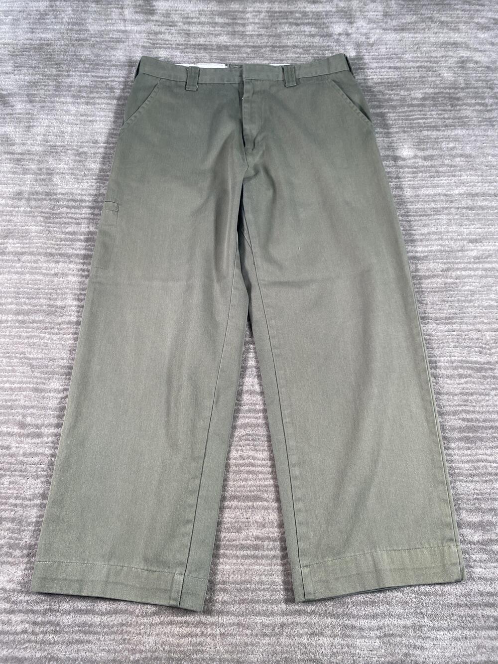 Jesse James Pants Mens 33x32 (fits 33x27) Green Chino Relax Straight Industrial